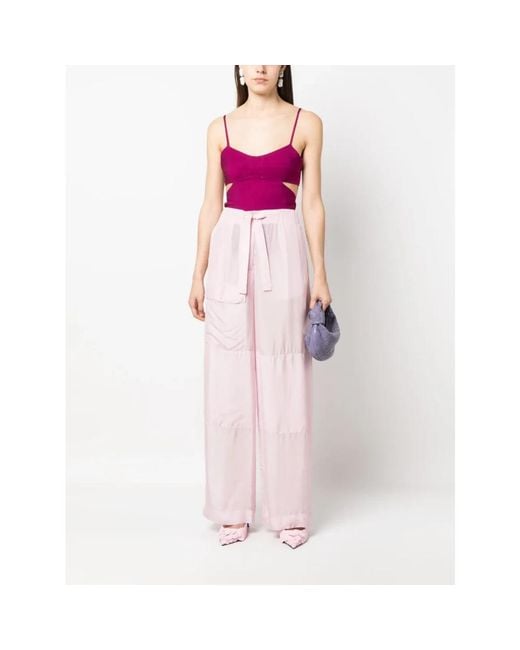 Dries Van Noten Pink Wide Trousers