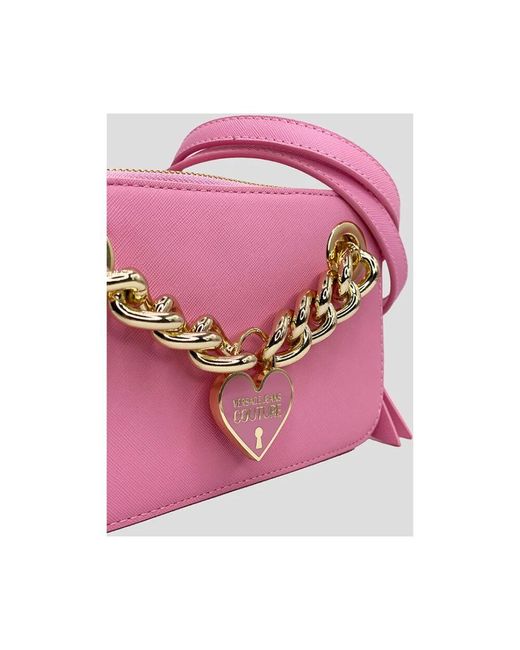 Versace Jeans Couture Pink Rosa kette herz charme leder tasche