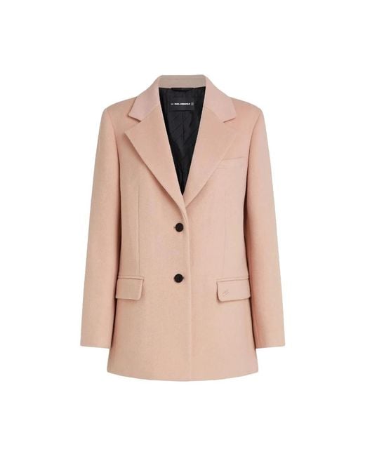 Karl Lagerfeld Natural Single-Breasted Coats