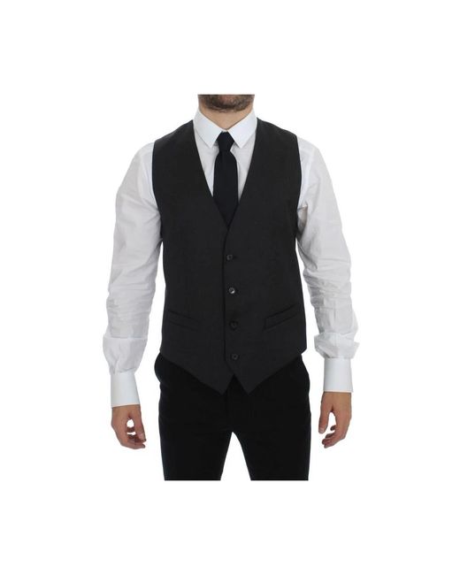 Dolce & Gabbana Black Waistcoats for men