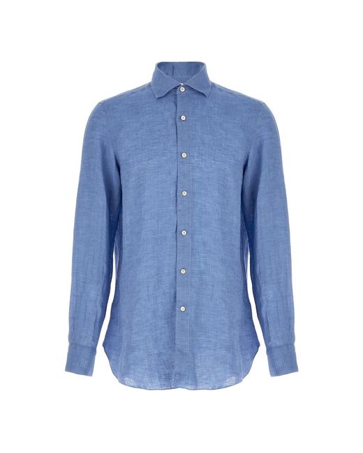 Finamore 1925 Blue Casual Shirts for men