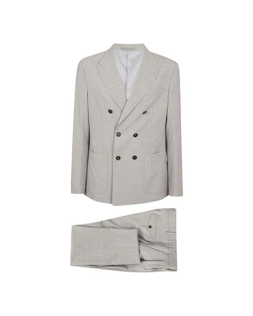 Eleventy Gray Double Breasted Suits for men