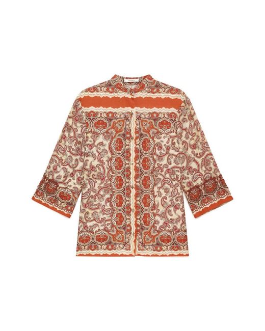 Maliparmi Overhemden ,Sunset Paisley Kaftan in het Brown