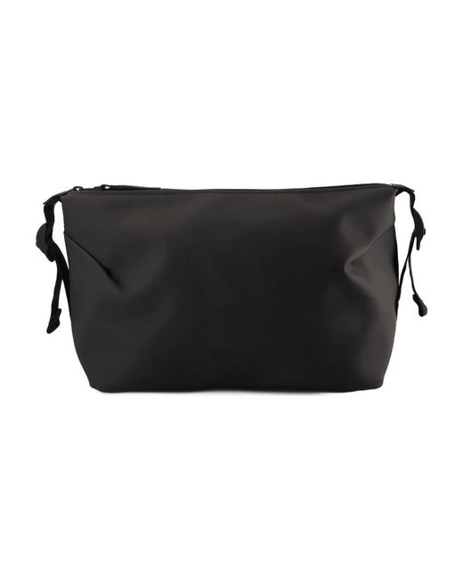 Rains Black Schwarze Synthetische Waschtasche Organizer
