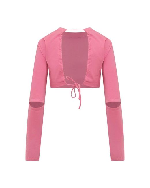 Jacquemus Open-Back Long Sleeve Top in het Pink