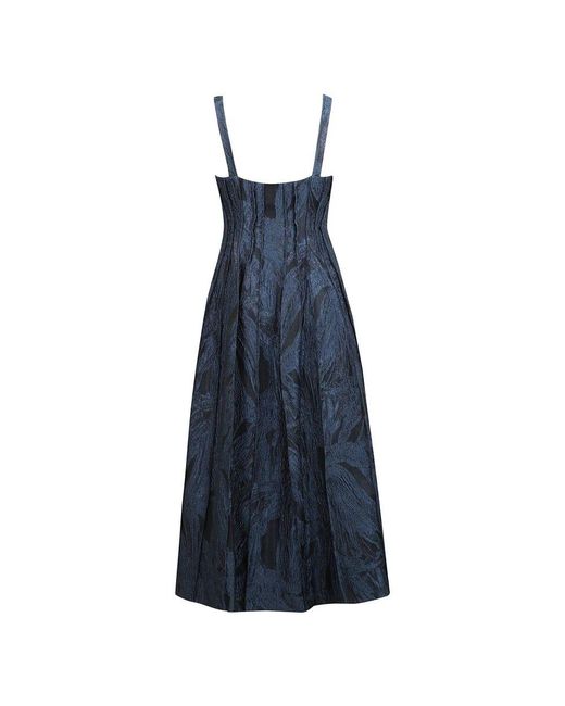 Jonathan Simkhai Blue Maxikleid Mit Geknittertem Finish