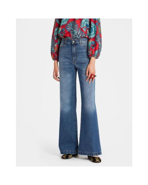 LaDoubleJ Jeans ,Blauw ,Denim Vintage Flare Denim Jeans in het Blue