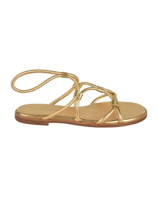 Gianvito Rossi Metallic Flat Sandals