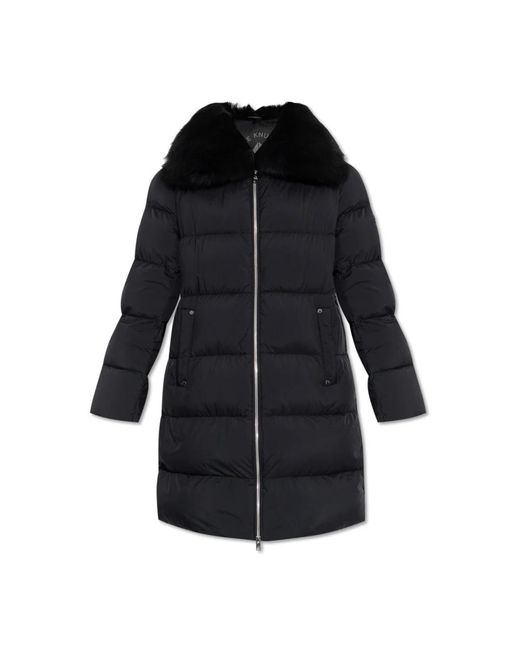 Moose Knuckles Jassen ,Zwart ,Nylon Lange Donsjas Belle Dune in het Black