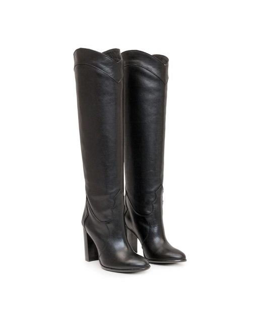 Anna F. Black Heeled Boots