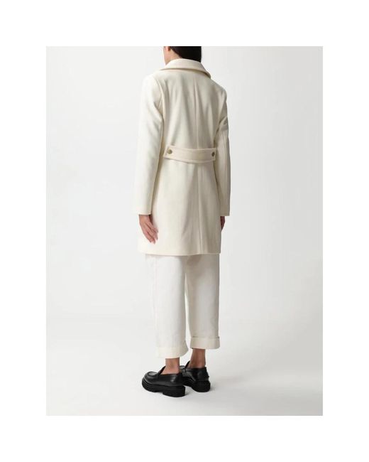 Fay Single-Breasted Coats in het White