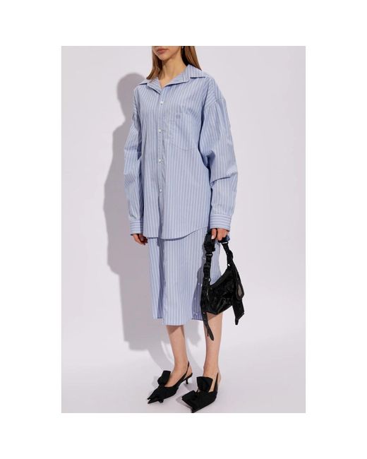 Balenciaga Blue Shirt Dresses