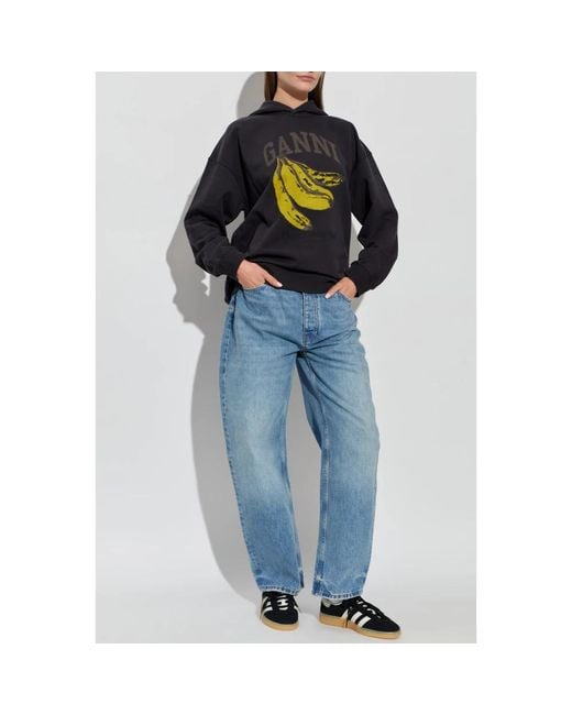 Ganni Blue Hoodies