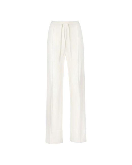 Pantalones de viscosa marfil cintura elástica Ermanno Scervino de color White