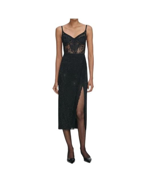 Self-Portrait Black Midi Dresses