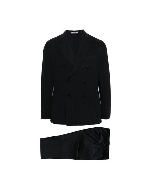 Boglioli Black Double Breasted Suits for men