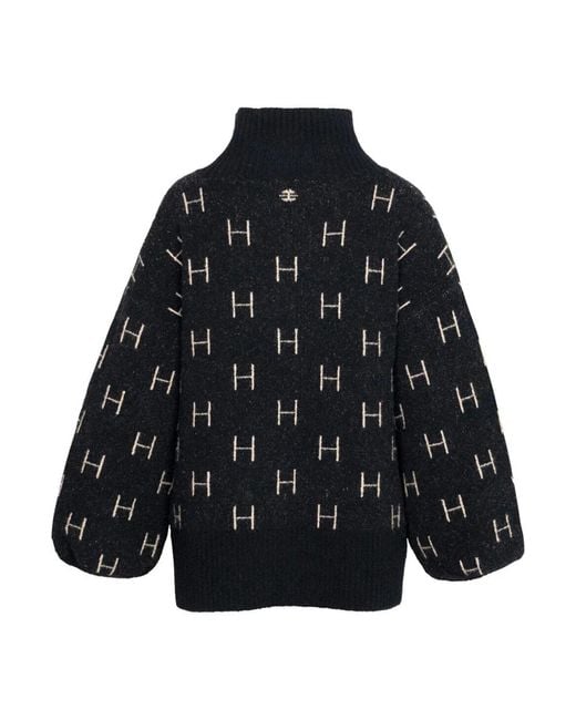 Hèst Blue Schwarzer Pullover Mit Hohem Kragen