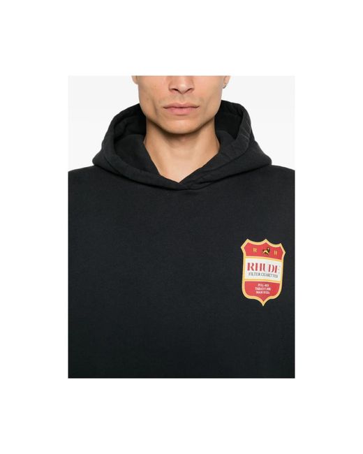 Rhude Black Hoodies for men