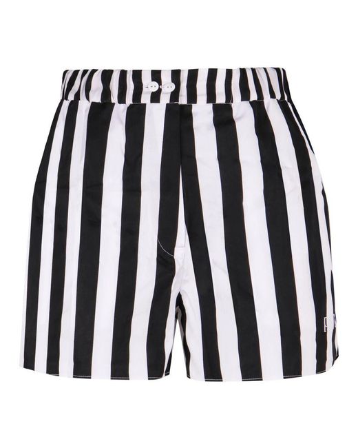 Patou Black Gestreifte baumwollshorts