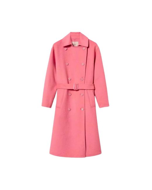 Twinset Pink Belted Coats