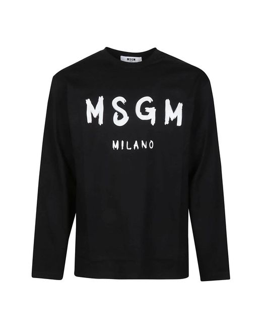 MSGM Black Long Sleeve Tops for men