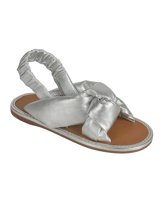 Miu Miu Gray Flat Sandals