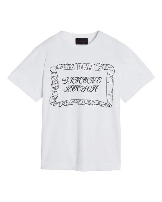 Simone Rocha Tops ,Wit ,Pillowcase T-Shirt in het White