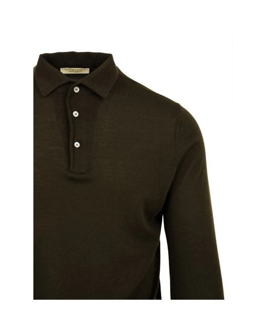 FILIPPO DE LAURENTIIS Green Polo Shirts for men