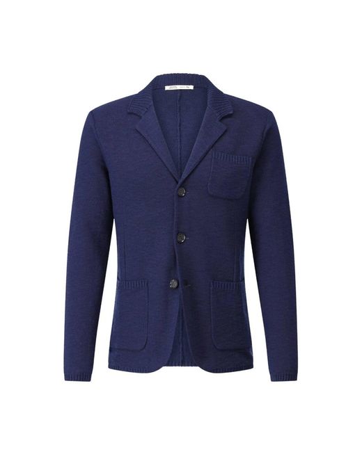 Maurizio Baldassari Katoenmix Blazer Met Revers Kraag in het Blue voor heren