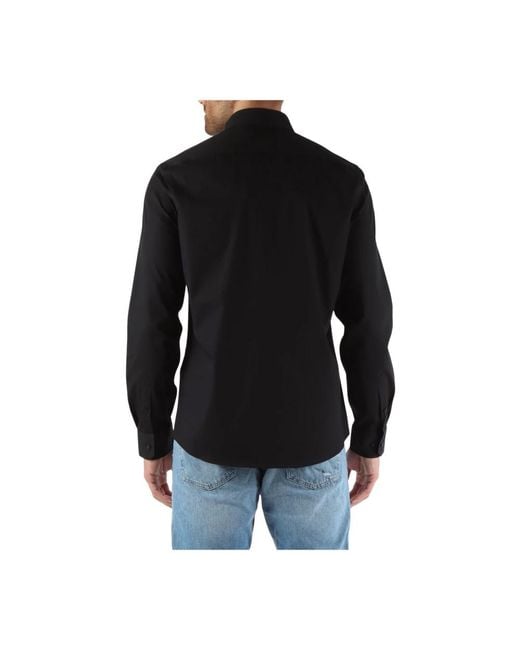 Calvin Klein Slim fit baumwoll stretch hemd in Black für Herren