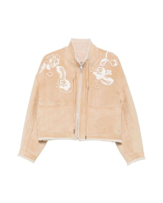 Ermanno Scervino Natural Faux Fur & Shearling Jackets