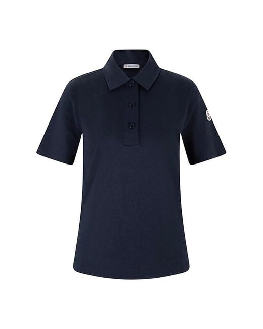 Moncler Blue Polo Shirts