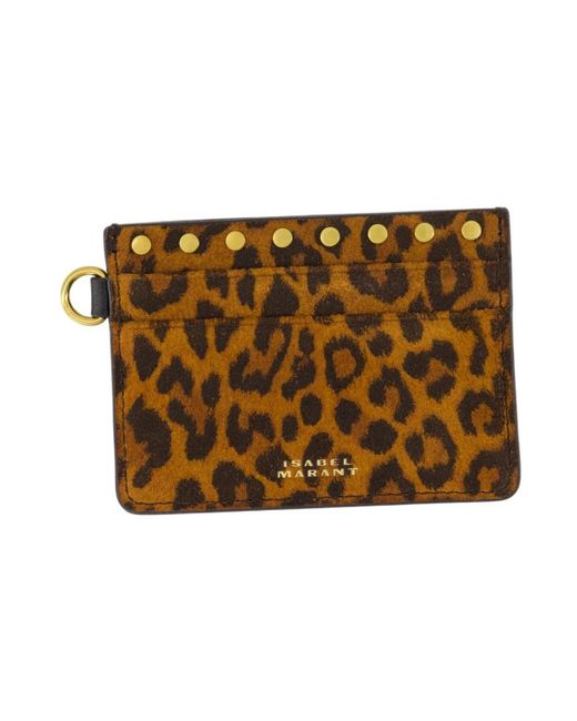 Isabel Marant Brown Lederbedruckter Kartenhalter