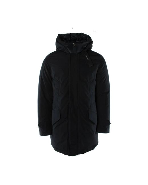 Woolrich Jassen ,Blauw ,Katoen Polar High Collar Parka in het Black voor heren