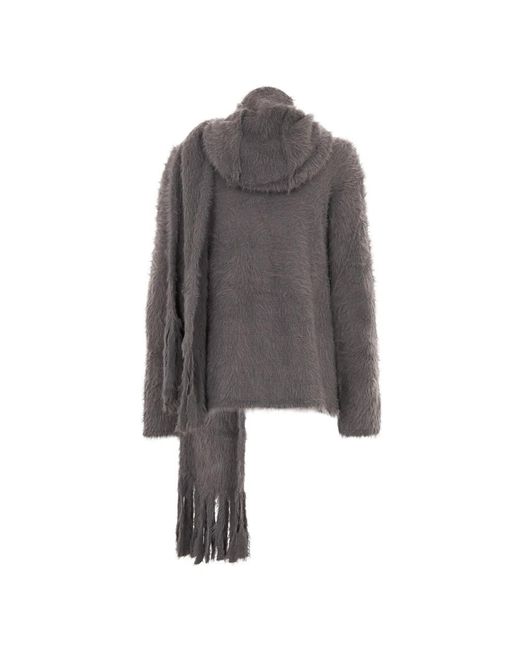 Alberta Ferretti Gray Round-Neck Knitwear