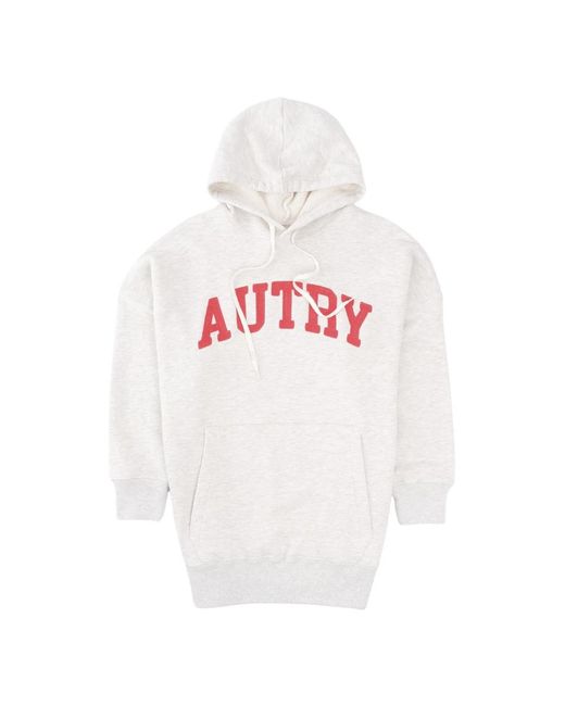 Autry White Oversized hoodie mit besticktem logo