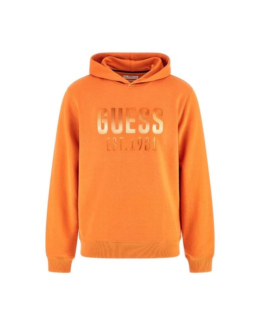 Beau hoodie sweatshirt albicocca di Guess in Orange da Uomo