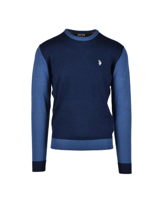 U.S. POLO ASSN. Blue Round-Neck Knitwear for men
