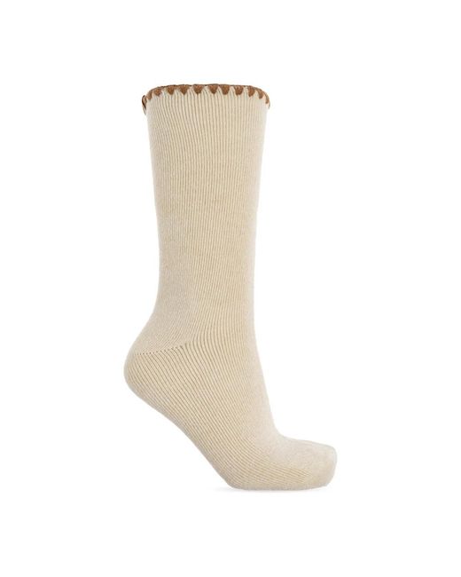 Ugg Natural Socken Mit Logopatch