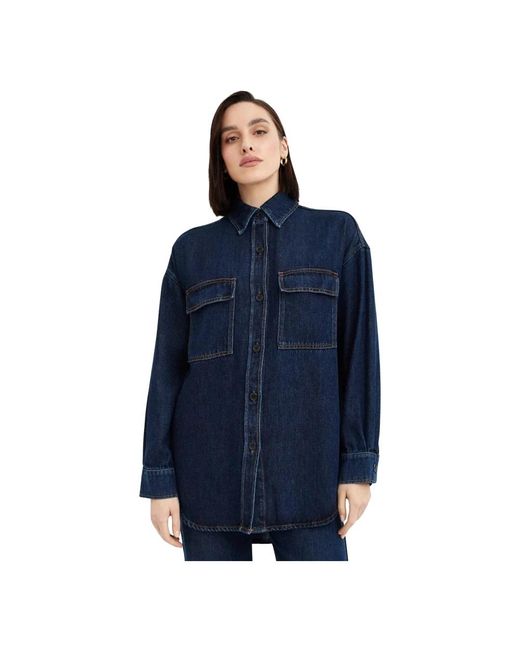 P.A.R.O.S.H. P.A.R.O..H. ,Jassen ,Blauw ,Denim Oversized Denim Jack in het Blue