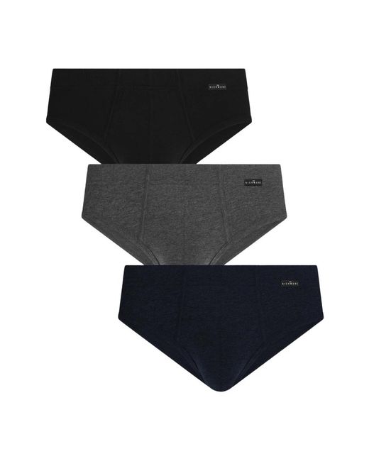 John Richmond Ondergoed ,Veelkleurig ,Katoen Tripack Low-Rise Tricolor Slips in het Black voor heren