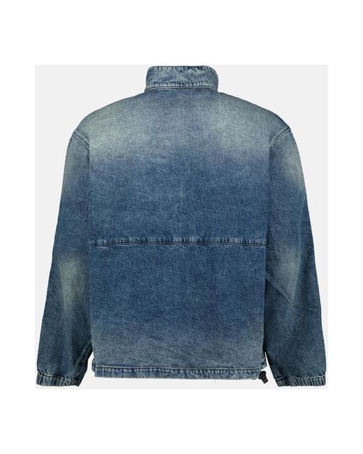DIESEL Blue Denim Jackets for men