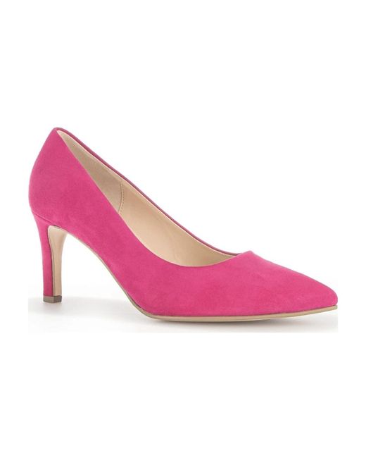 Gabor Schoenen ,Roze ,Suède Roze Elegante Gesloten Pumps in het Pink