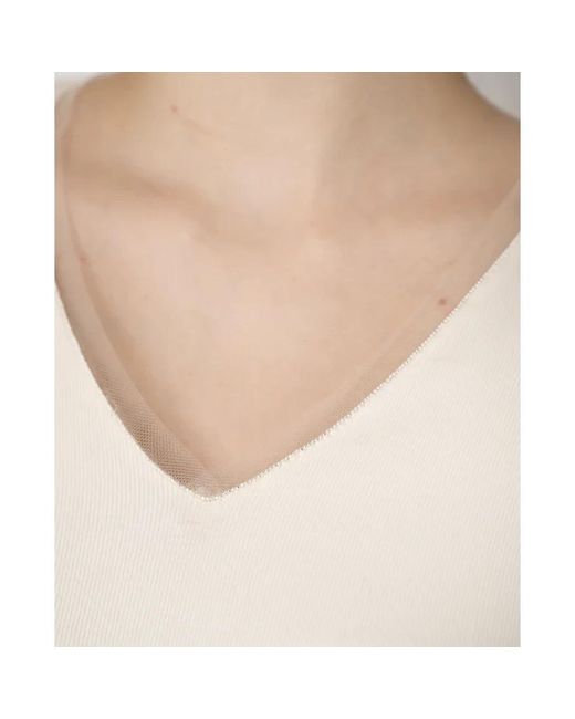 Fabiana Filippi Natural V-Neck Knitwear