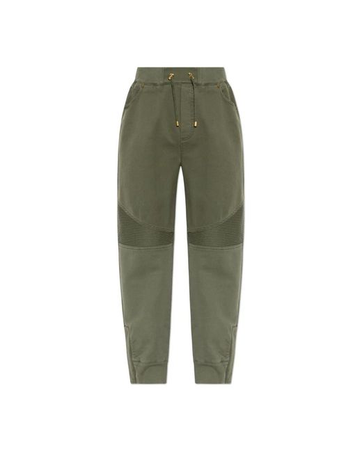 Pantaloni con applicazione di Balmain in Green da Uomo