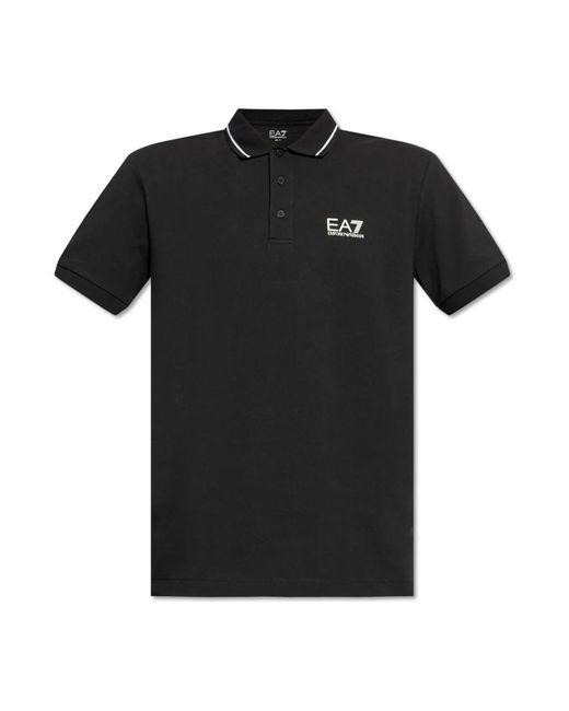 EA7 Black Polo Shirts for men