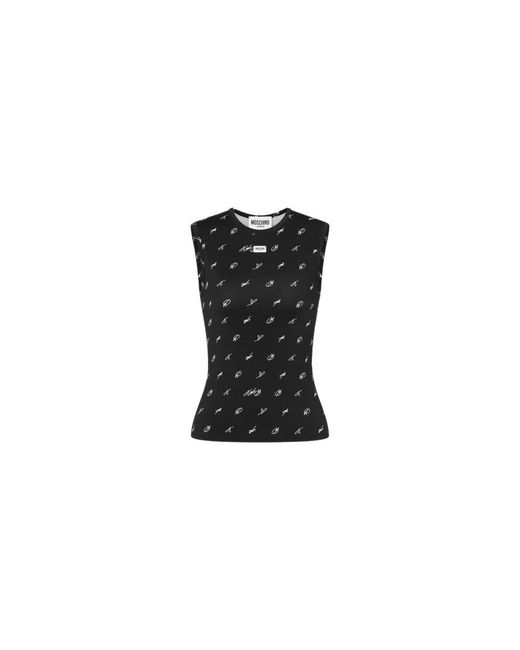 Moschino Black Sleeveless Tops