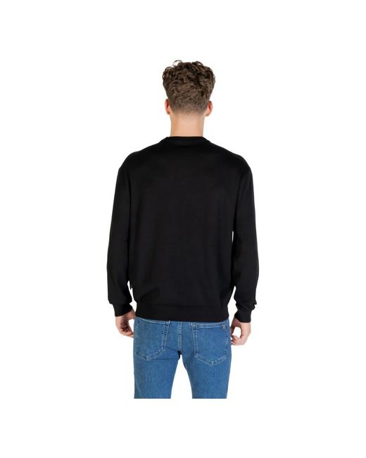 ARMANI EXCHANGE Black Round-Neck Knitwear for men