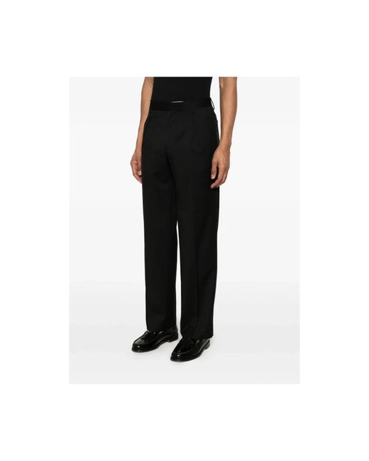 BRIGLIA Black Straight Trousers for men