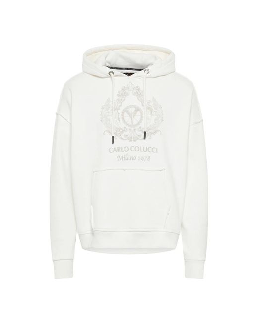 carlo colucci White Hoodies for men